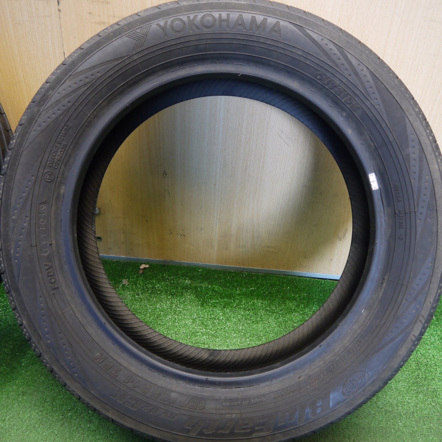バリ溝！9分★155/65R14 ヨコハマ ブルーアース RV-02 CK トーヨー トランパス LuK 14インチ タイヤ スペーシア ラパン N-BOX デイズ ルークス 等★6042806Hノタ
