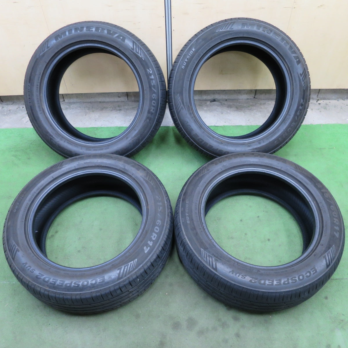 バリ溝！23年！9分★215/60R17 ミネルバ ECOSPEED2 SUV タイヤ 17インチ アルファード エスティマ オデッセイ エクストレイル 等★6051904NGノタ