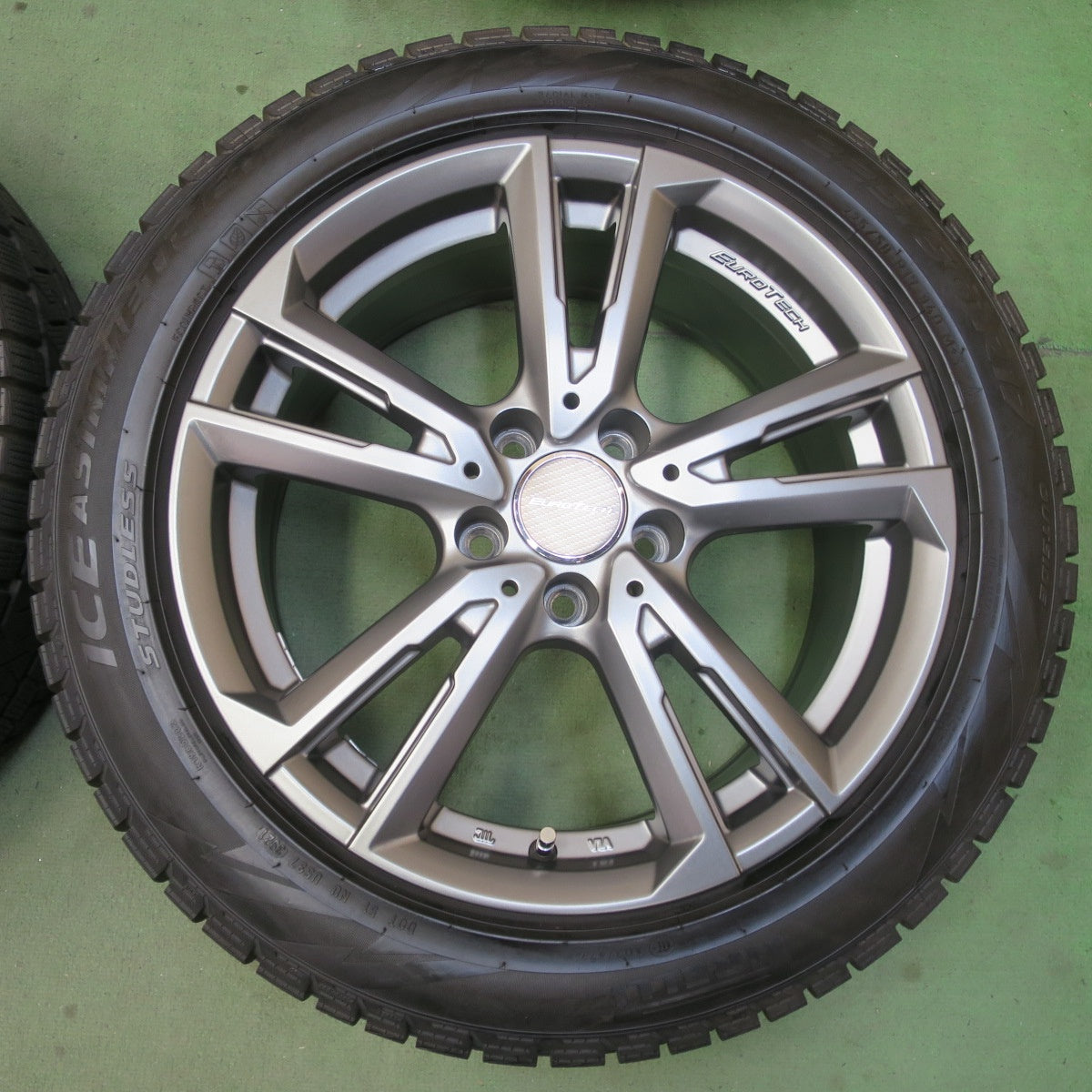 バリ溝！キレイ！9分★アウディ A4 等 EUROTECH GAYA SOLI 225/50R17 スタッドレス ピレリ アイスアシンメトリコ ユーロテック ガヤ ソリ 17インチ PCD112/5H★6051203イス