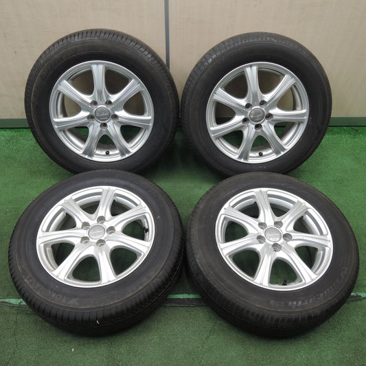 *送料無料* バリ溝!9分★プリウス等 195/65R15 ヨコハマ ブルーアース E52A EuroSpeed MANARAY SPORT PCD100/5H★4030504NJノ