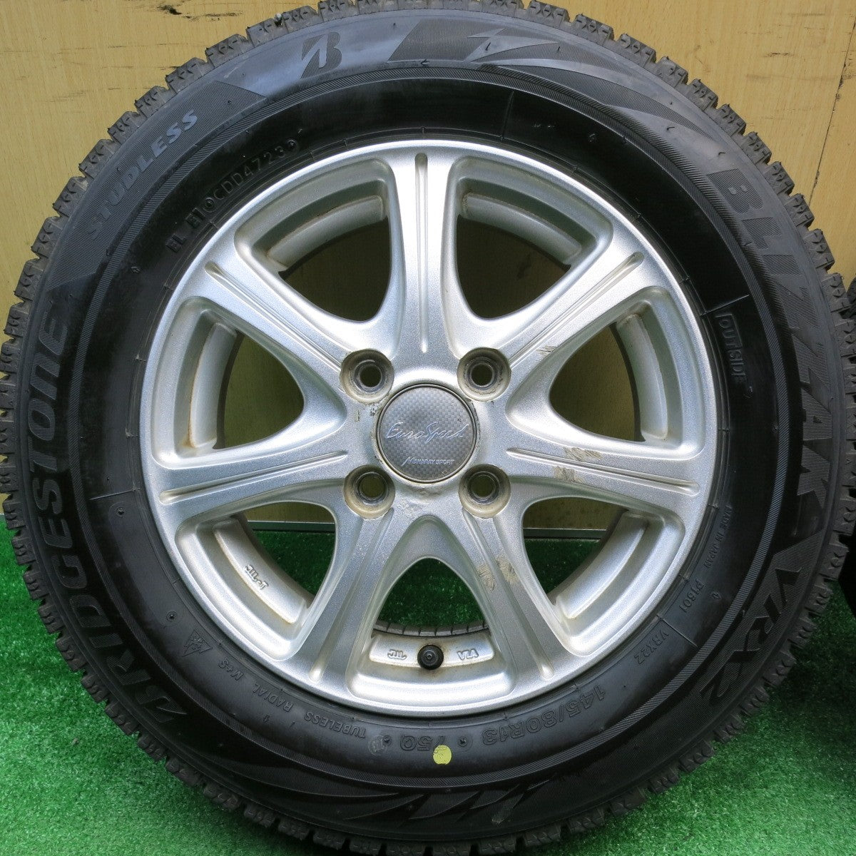 バリ溝！23年！9.5分★スタッドレス 145/80R13 ブリヂストン ブリザック VRX2 EuroSpeed MANARAY SPORT ユーロスピード マナレイ 13インチ PCD100/4H★5122502HAス