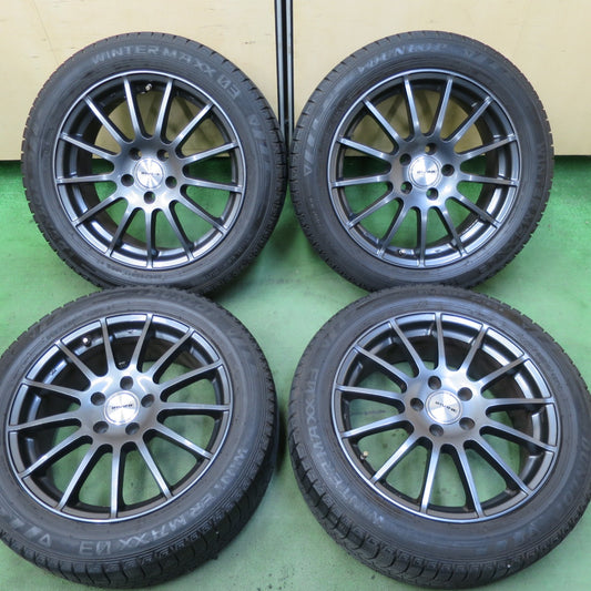 キレイ！22年★ベンツ 等 IRVINE F01 205/55R17 スタッドレス ダンロップ ウインターマックス03 アーヴィン 17インチ PCD112/5H★5090303TTス