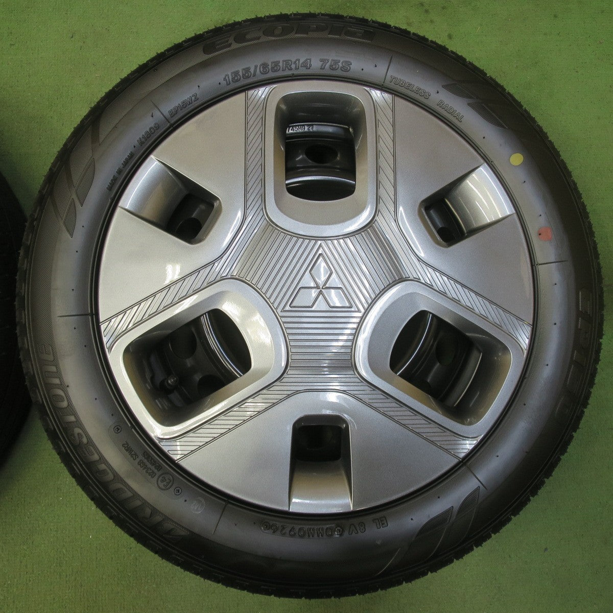 新車外し！26年◎三菱 デリカ ミニ 純正 スチール 155/65R14 ブリヂストン エコピア EP150 14インチ PCD100/4H◎6080702イノ