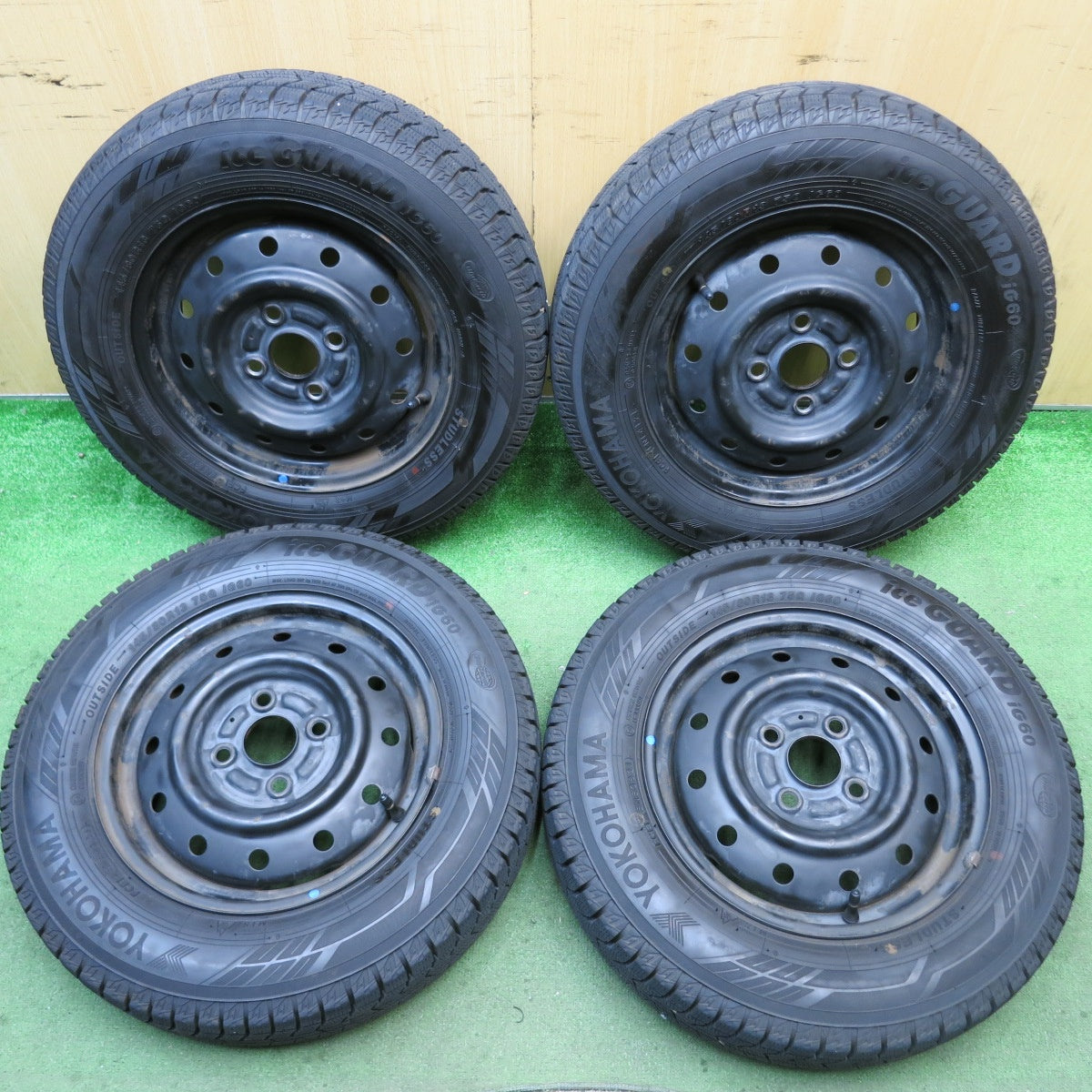 バリ溝！21年！9分★スタッドレス 145/80R13 ヨコハマ アイスガード iG60 TOPY スチール ホイール 13インチ PCD100/4H★5083105HAス