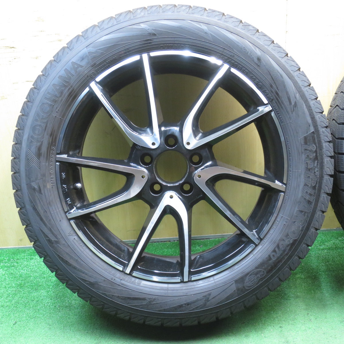 バリ溝！23年！9.5分★ベンツ 等 EUROFORSCH H844 215/60R18 スタッドレス ヨコハマ アイスガード iG70 18インチ ユーロフォルシュ PCD112/5H★5072104NJス
