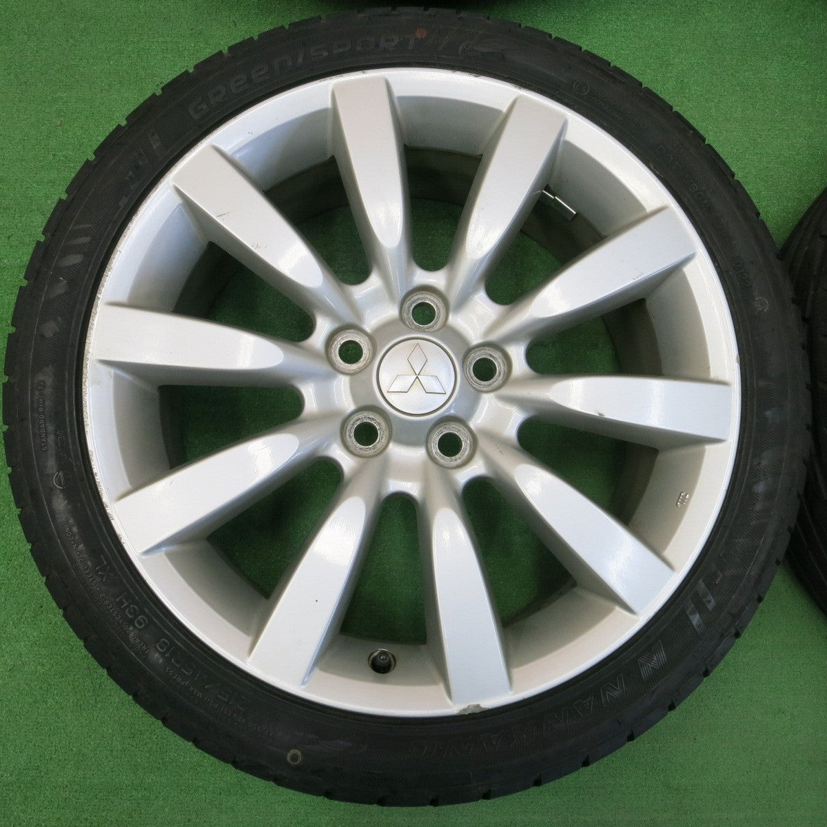 *送料無料* バリ溝！22年！9.5分★三菱 ギャランフォルティス 純正 215/45R18 ナンカン GREEN/SPORT 18インチ PCD114.3/5H★4033009イノ