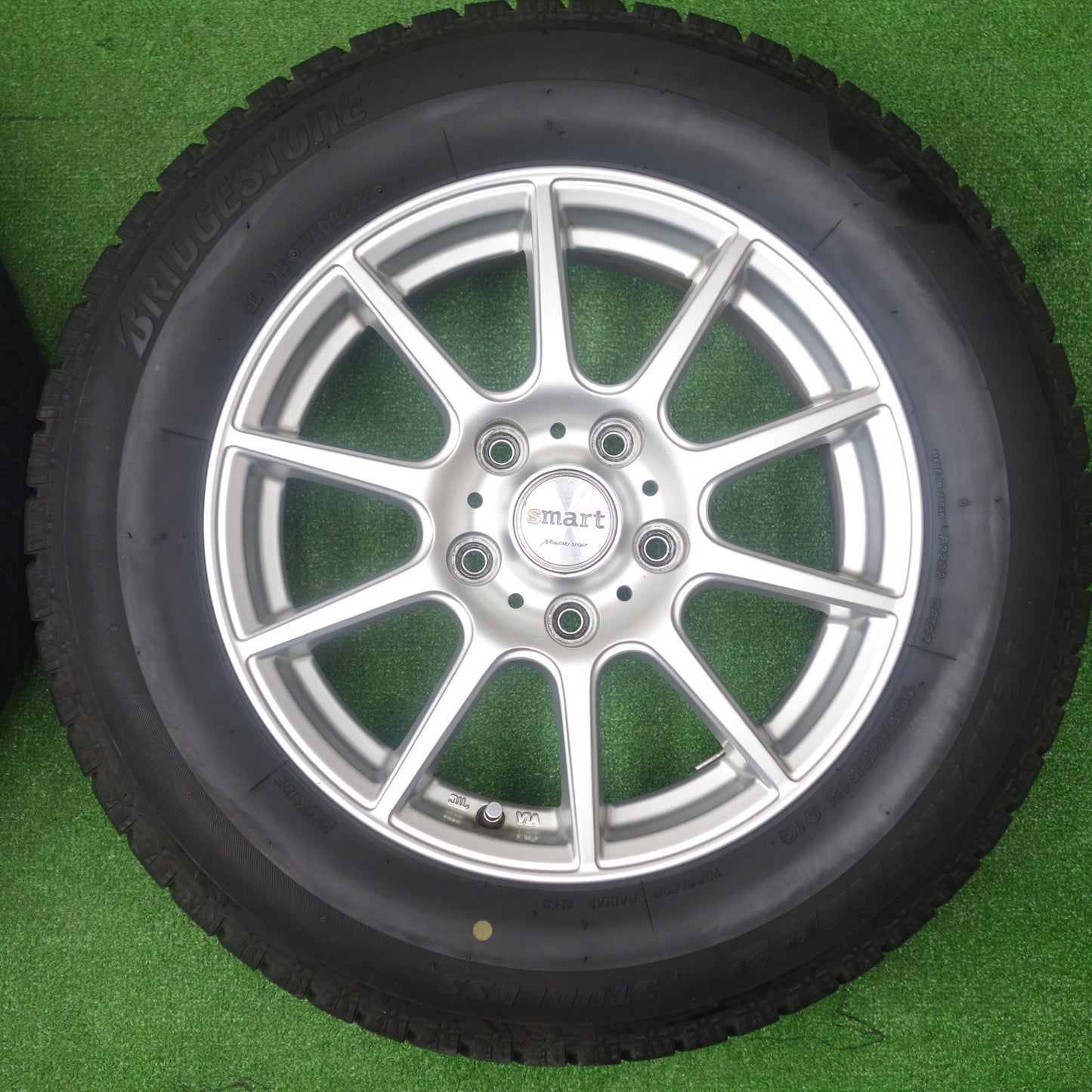 バリ溝！24年！9.5分★スタッドレス 195/65R15 ブリヂストン アイスパートナー2 smart MANARAY SPORT スマート マナレイ 15インチ PCD114.3/5H★6011901KTス