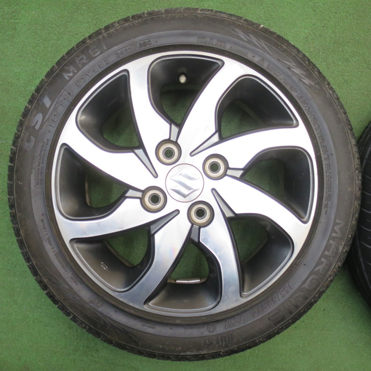 バリ溝！22年！9.5分★スズキ パレット 純正 165/55R14 マーキス CST MR61 14インチ PCD100/4H★6032702NJノ