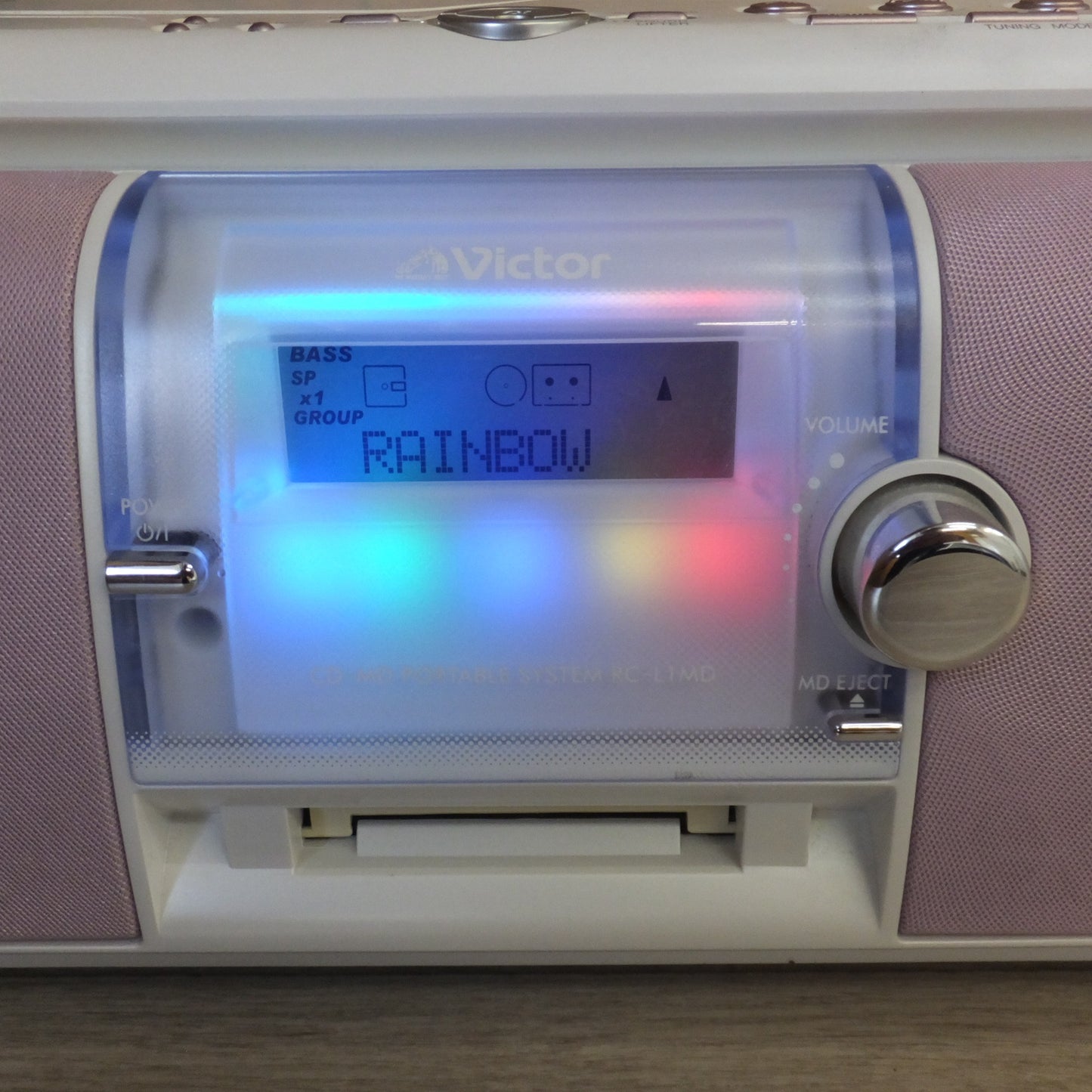 [送料無料] キレイ★日本ビクター Victor 2007年製 CD-MDポータブルシステム  RC-L1MD-P　AC100V 50/60Hz 27W★