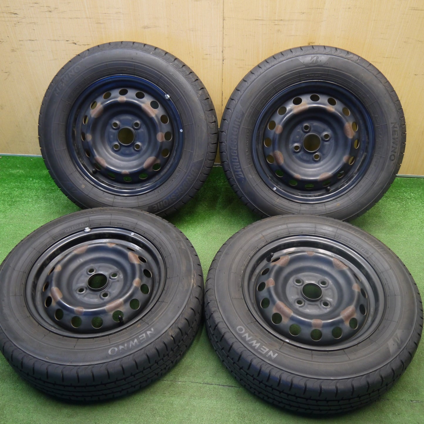 ほぼ未使用！25年★175/70R14 ブリヂストン NEWNO スチール ホイール ニューノ 14インチ PCD100/4H★6032701Hノ