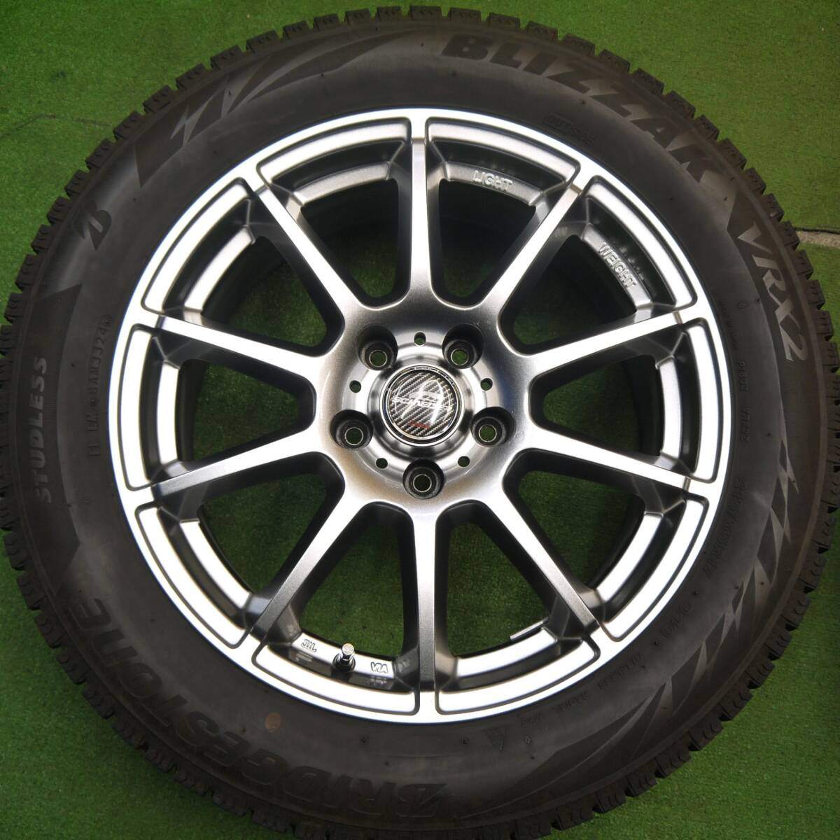 バリ溝！24年！キレイ！9.5分★スタッドレス 215/55R17 ブリヂストン ブリザック VRX2 SCHNEIDER ATECH シュナイダー 17インチ PCD114.3/5H★5031902Hス