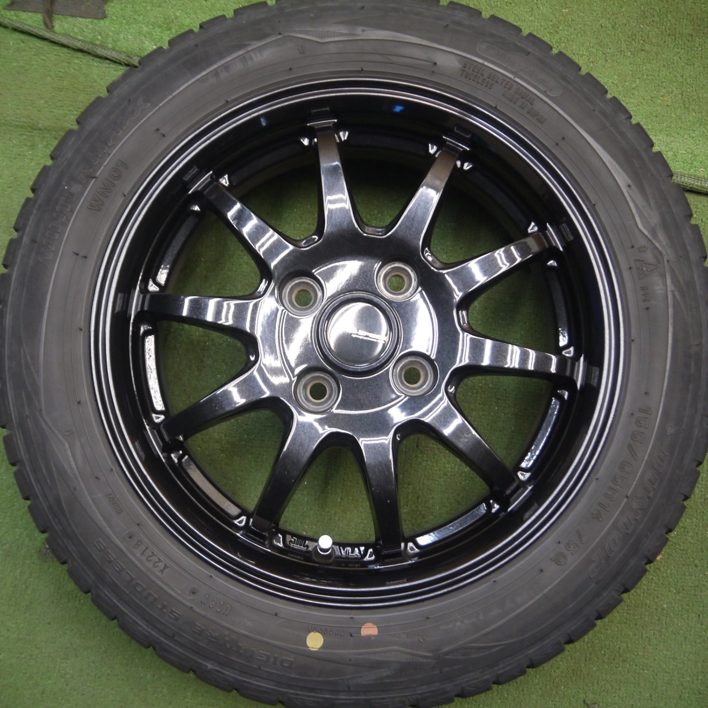 *送料無料* 4本価格★スタッドレス G-SPEED 155/65R14 ダンロップ ウインターマックス WM01 G-SPEED Gスピード 14インチ PCD100/4H★4061101Hス