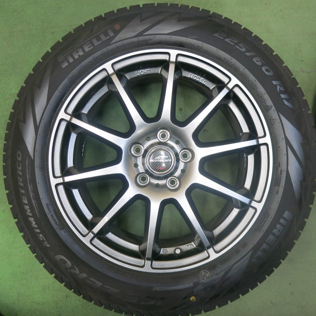 バリ溝！23年！キレイ！9.5分★スタッドレス 225/60R17 ピレリ アイスゼロ アシンメトリコ SCHNEIDER シュナイダー 17インチ PCD114.3/5H★5112104SKス