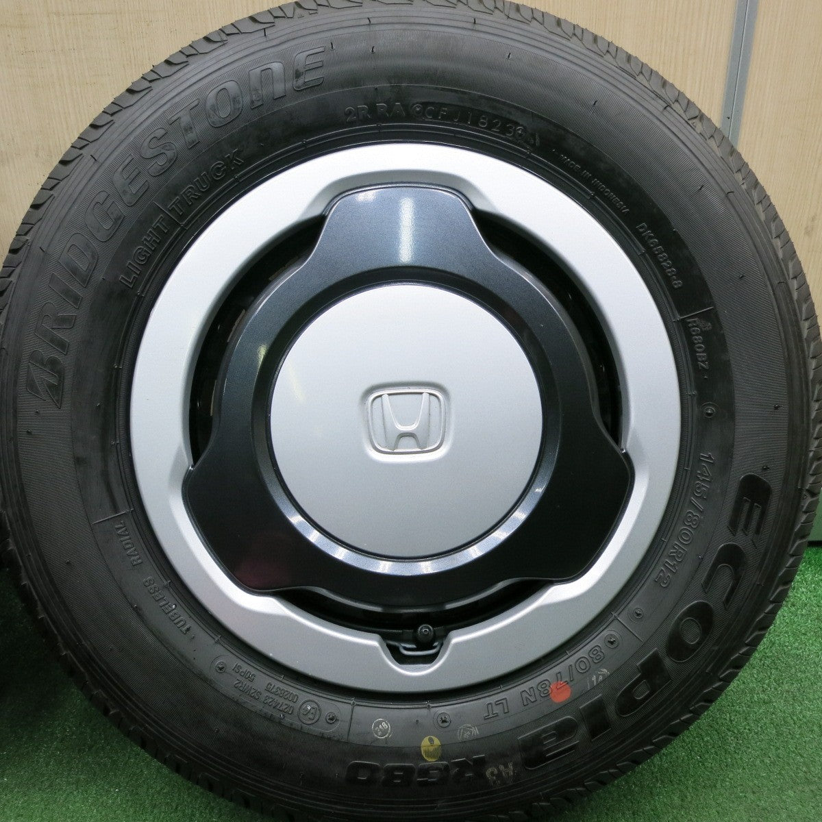 *送料無料* 新車外し！23年★ホンダ N-VAN 純正 スチール 145/80R12 ブリヂストン エコピア R680 12インチ Nバン PCD100/4H★4043006HAノ