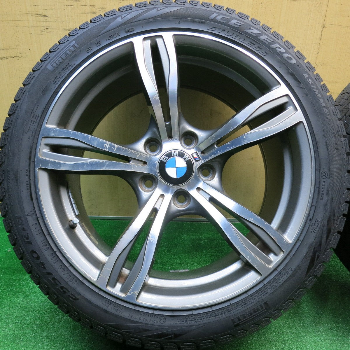 バリ溝！22年！9分★BMW Mスポーツ タイプ 225/45R18 255/40R18 スタッドレス ピレリ アイスゼロ アシンメトリコ 社外 アルミ 18インチ PCD120/5H★5111312HAス