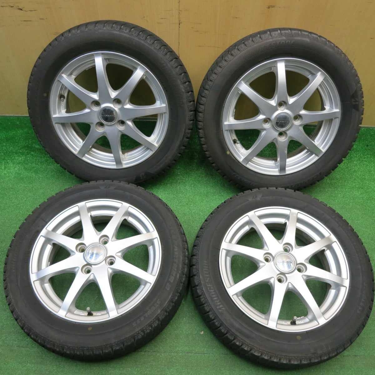 バリ溝！キレイ！9.5分★スタッドレス 155/65R14 ブリヂストン アイスパートナー2 LAPORTA ラポルタ 14インチ PCD100/4H★5120404HAス