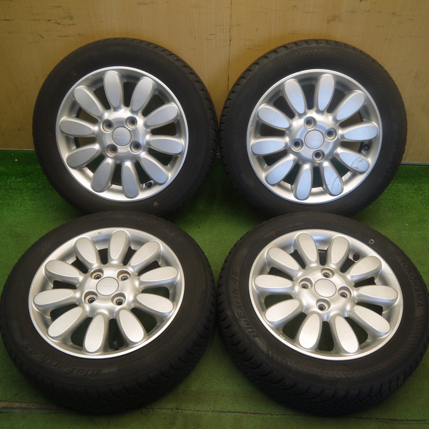 バリ溝！22年！8.5分★スズキ アルト ラパン 純正 155/65R14 ヨコハマ BluEarth-4S AW21 オールシーズン 14インチ PCD100/4H★6052901Hノ