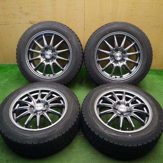 バリ溝！キレイ！9分★スタッドレス 195/60R16 ダンロップ ウインターマックス WM01 ZACK JP-812 MONZA ザック 16インチ PCD114.3/5H★5041605Hス
