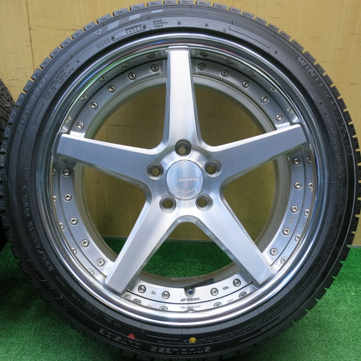 未使用！22年！キレイ★WORK GNOSIS CVFM 225/45R19 スタッドレス ダンロップ ウインターマックス 03 ワーク グノーシス 19インチ PCD114.3/5H★5113006HAス