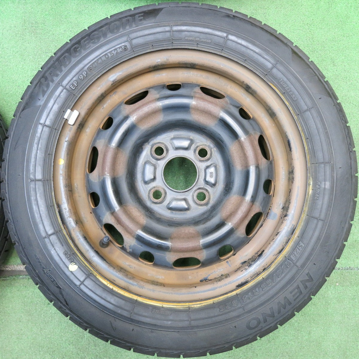 バリ溝！23年！9分◎マツダ デミオ 純正 スチール 175/65R14 ブリヂストン NEWNO ニューノ エコピア 14インチ PCD100/4H◎6072309HAノ