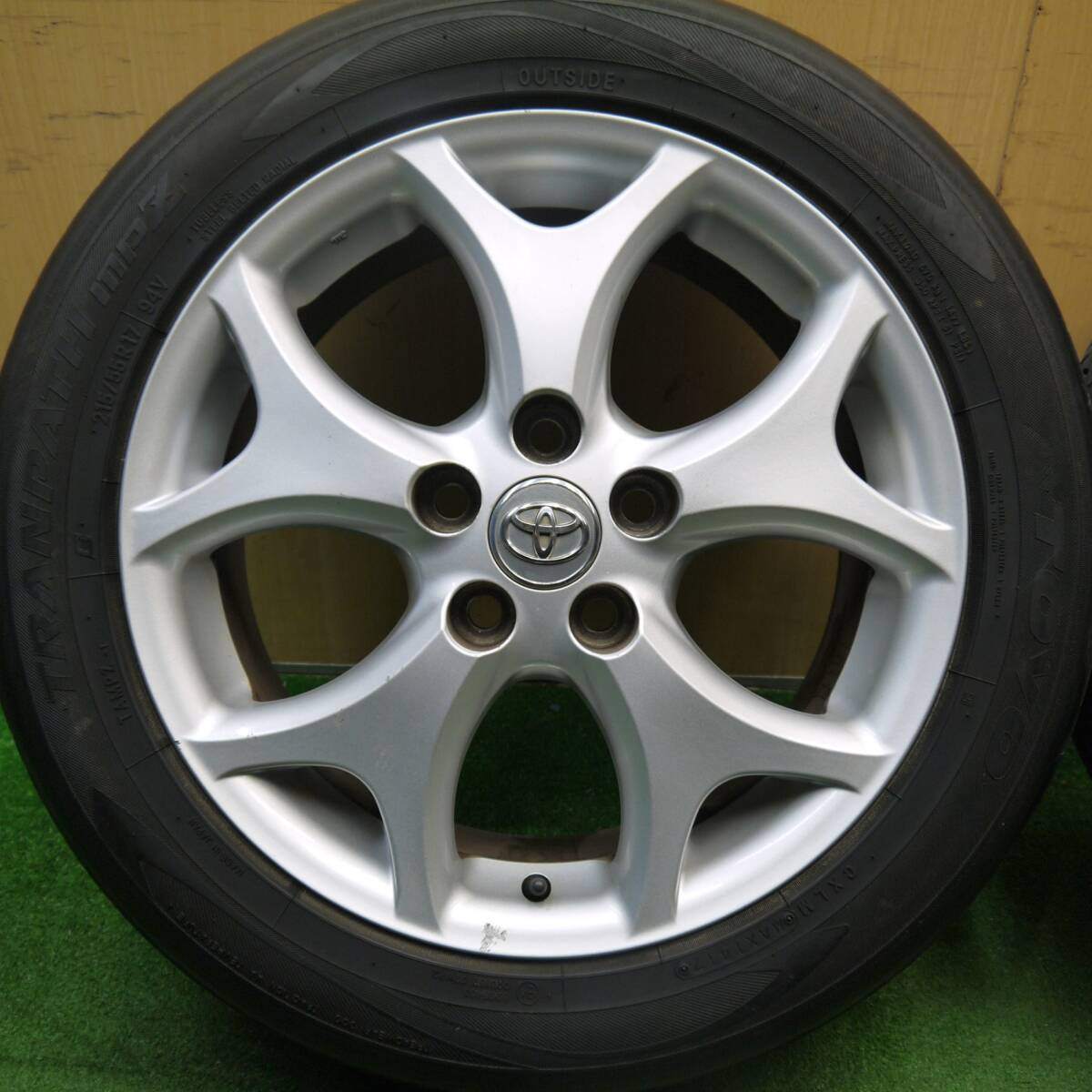 バリ溝！8.5分★トヨタ 50系 エスティマ 純正 215/55R17 トーヨー トランパス MPZ 17インチ PCD114.3/5H★5040402Hノ