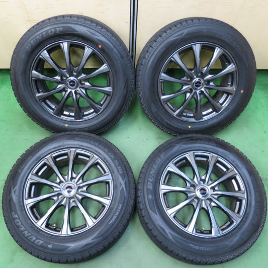 バリ溝！21年！キレイ！9.5分★スタッドレス 225/65R17 ダンロップ ウインターマックス SJ8 SJ8+ AIRNOVA エアノヴァ 17インチ PCD114.3/5H★5060305イス