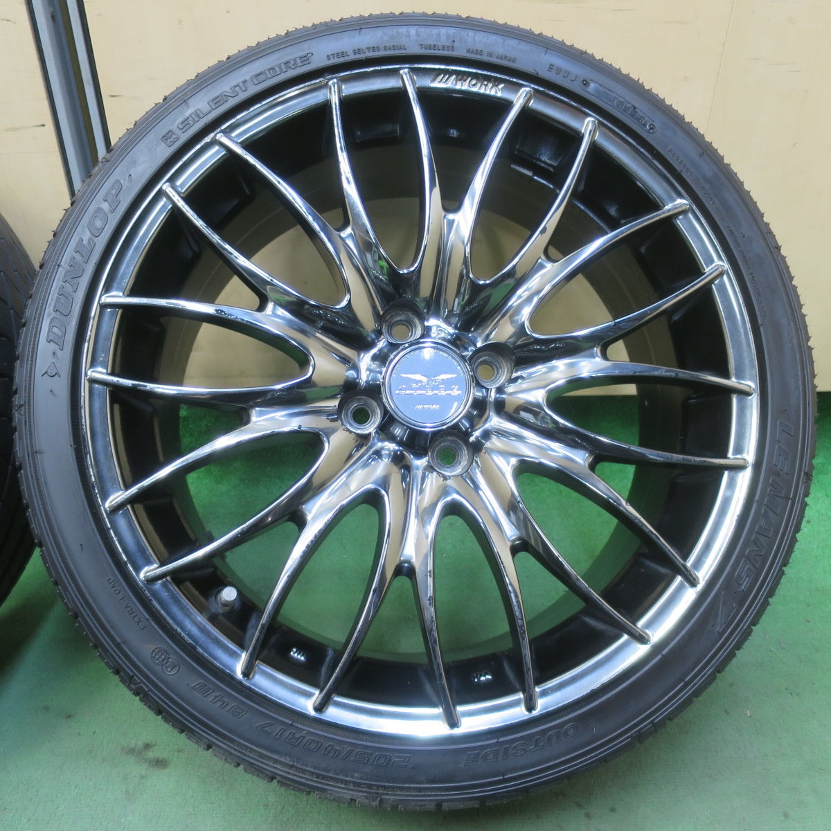 バリ溝！ほぼ10分◎WORK STEEZ 205/40R17 ダンロップ LE MANS V ワーク スティーズ 17インチ PCD100/4H◎6080506IMノ