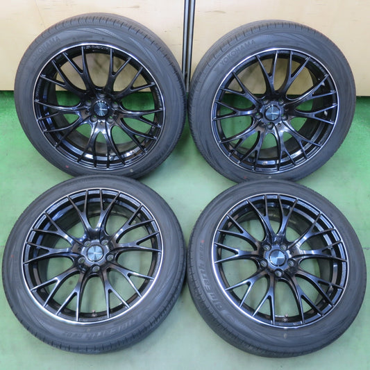 バリ溝！キレイ！9.5分★WedsSport SA-20R AMF 245/45R19 ヨコハマ ブルーアース RV-02 ウェッズスポーツ 19インチ PCD114.3/5H★6051608イノ