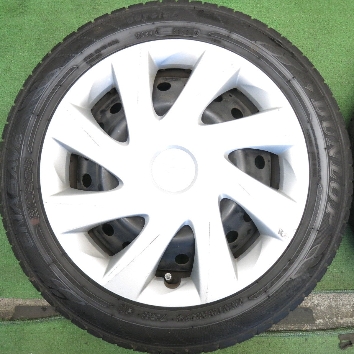 バリ溝！24年！8.5分◎ダイハツ タント ムーヴ 純正 スチール 155/65R14 ダンロップ エナセーブ EC204 14インチ PCD100/4H◎6081410HAノ