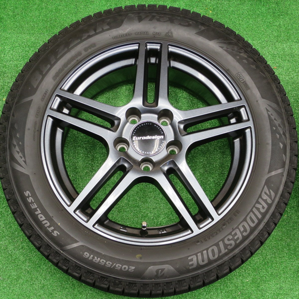バリ溝！21年！キレイ！9分★ベンツ 等 Eurodesign EIGER 205/55R16 スタッドレス ブリヂストン ブリザック VRX3 16インチ ユーロデザイン アイガー PCD112/5H★5120303NKス