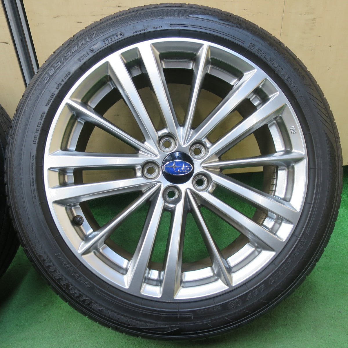 [送料無料] バリ溝！9分★スバル インプレッサ スポーツ 純正 205/50R17 ダンロップ ルマン5 LE MANS V 17インチ PCD100/5H★5022116イノ