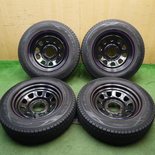 バリ溝！キレイ！9分★DAYTONA デイトナ スタッドレス 175/80R16 ダンロップ ウインターマックス SJ8 16インチ PCD139.7/5H★5082602Hス