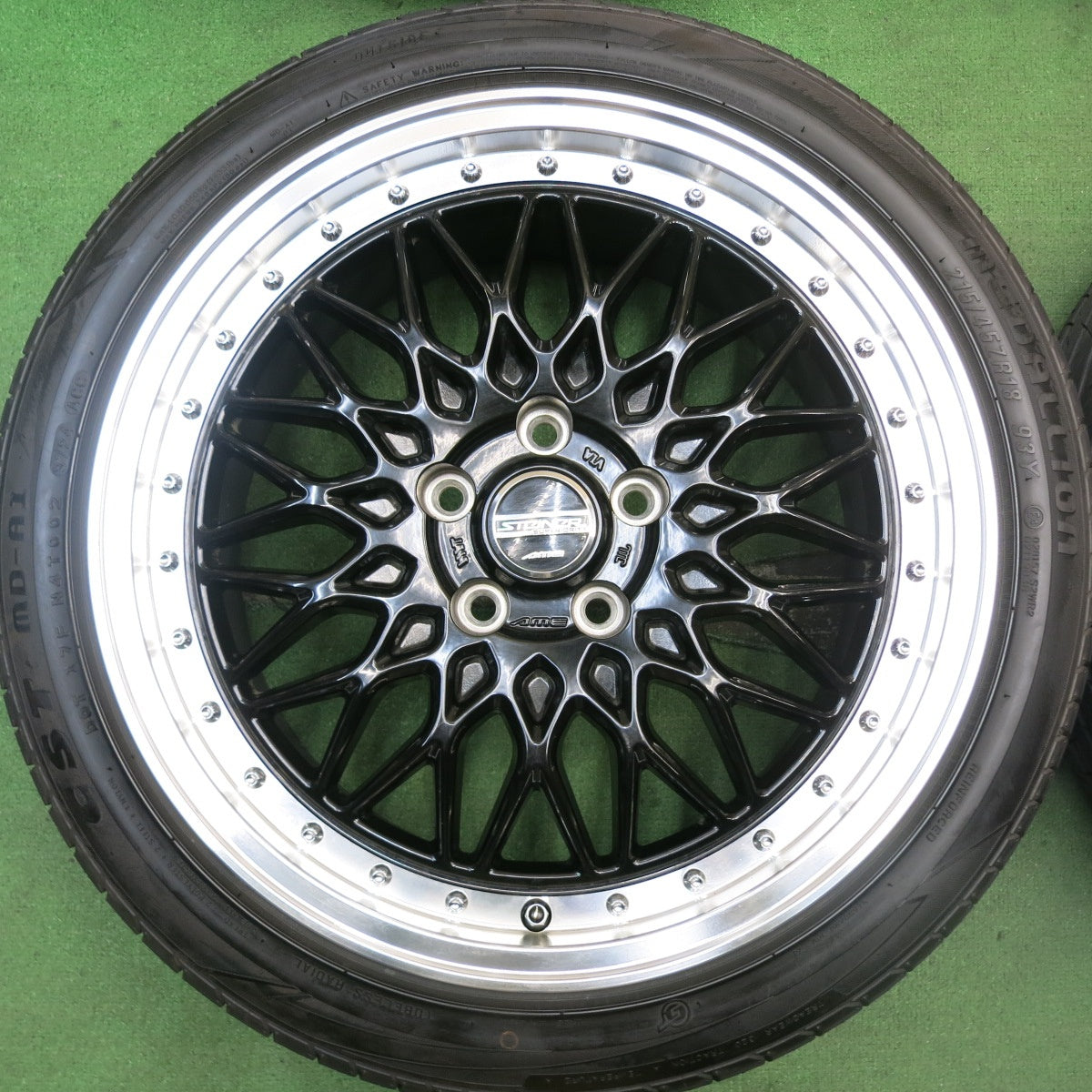バリ溝！24年！キレイ！ほぼ10分★STEINER FTX AME 215/45R18 メダリオン CST MD-A1 シュタイナー 18インチ PCD114.3/5H★5070510HAノ