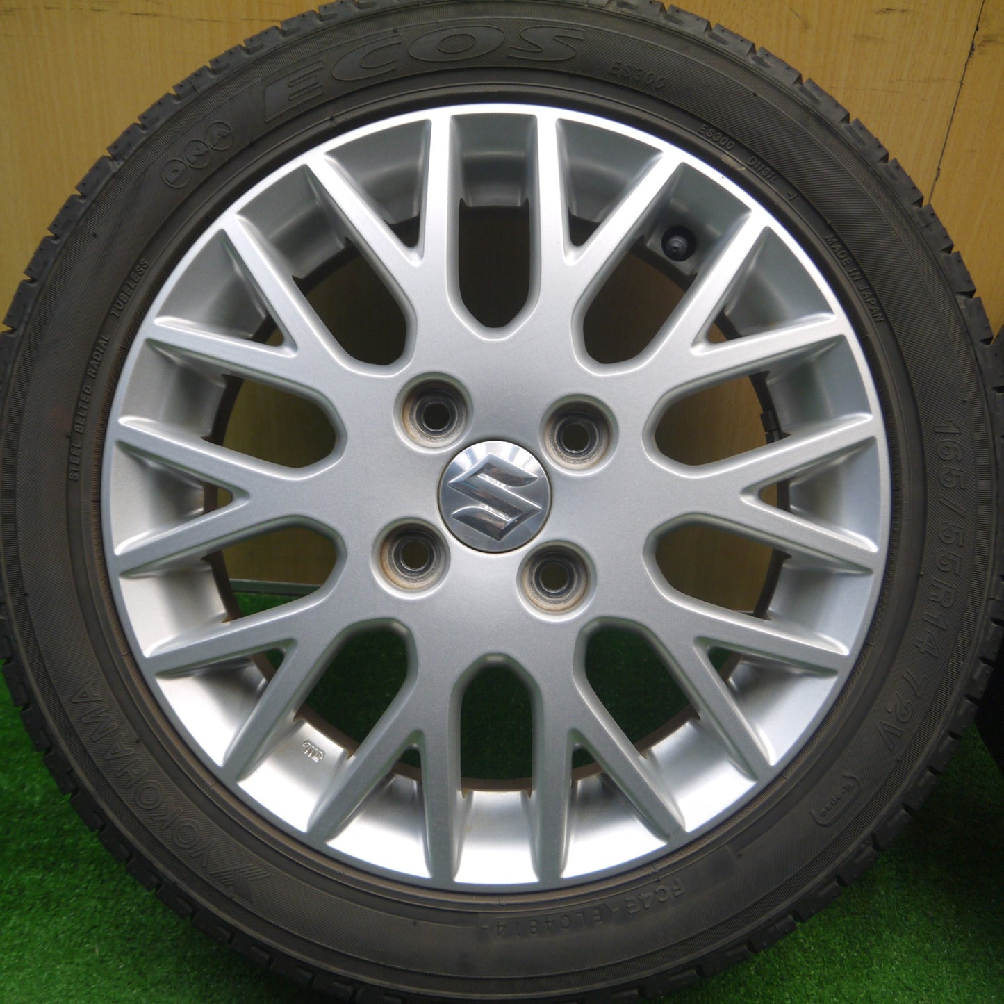 [送料無料] キレイ★スズキ MRワゴン 純正 165/55R14 ヨコハマ エコス ES300 14インチ PCD100/4H★4120205Hノ