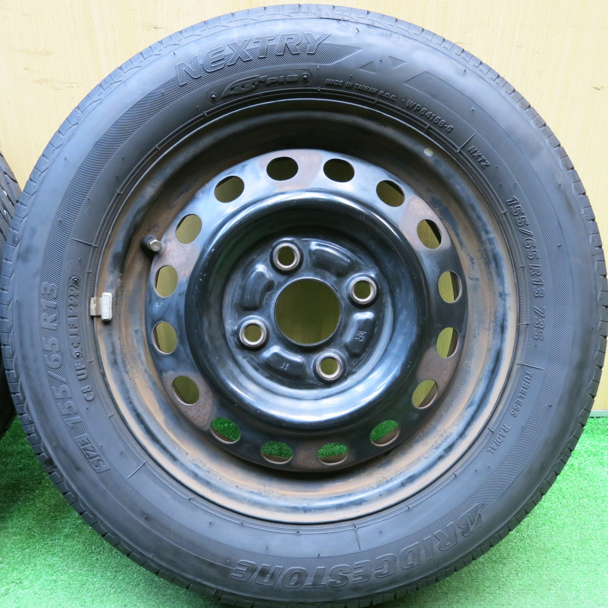 バリ溝！22年！8.5分★155/65R13 ブリヂストン ネクストリー エコピア スチール ホイール 13インチ PCD100/4H★5083007HAノ
