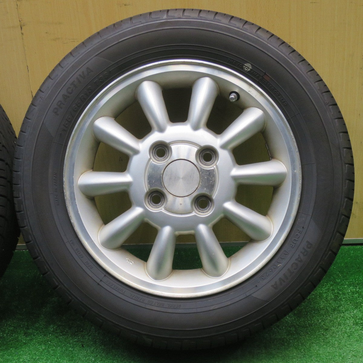 バリ溝！23年！8.5分★スズキ ラパン 純正 155/65R13 プラクティバ ヨコハマ製 13インチ PCD100/4H★5111111NJノ
