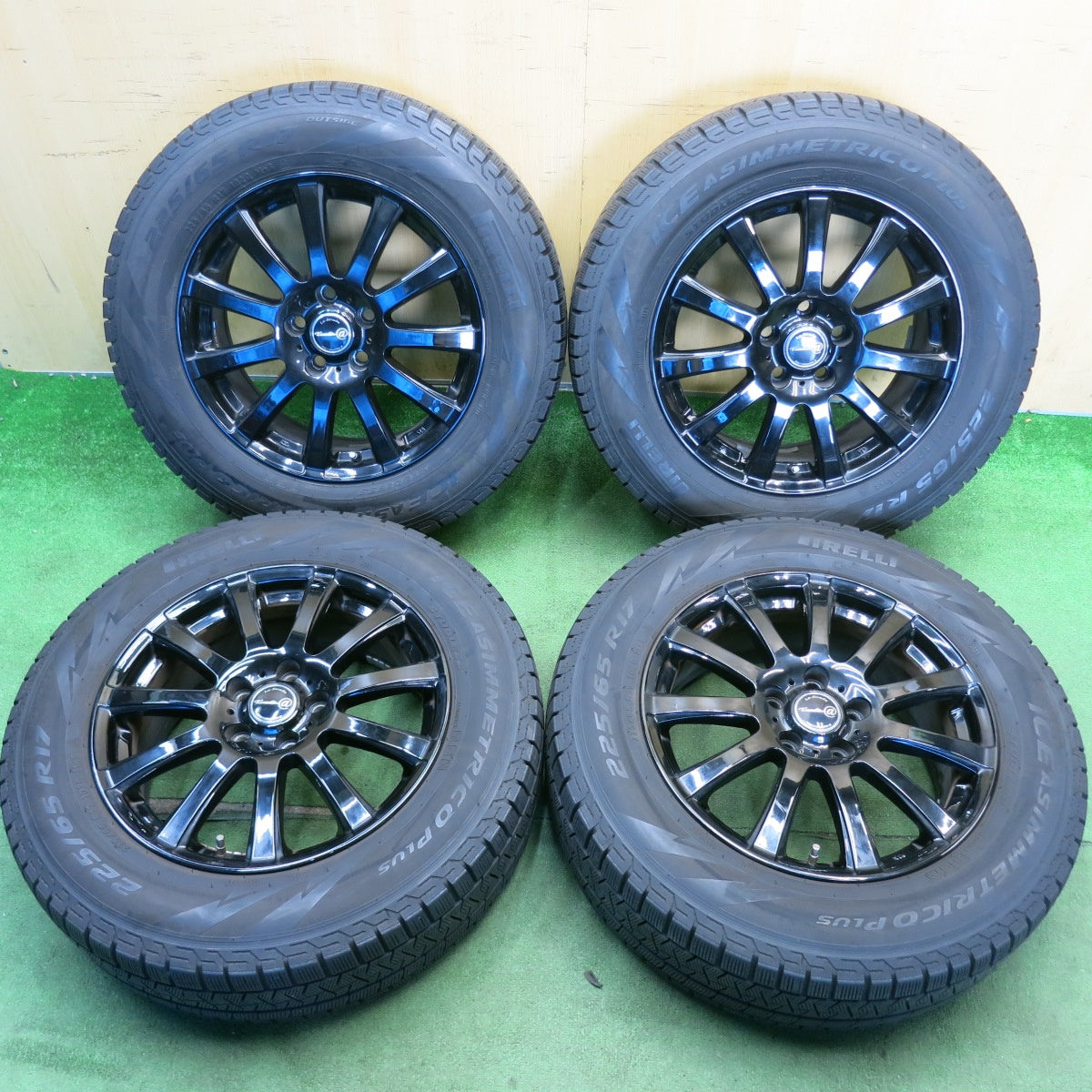 キレイ◎スタッドレス 225/65R17 ピレリ アイスアシンメトリコ プラス Tirado＠ La-Strada 阿部商会 17インチ PCD114.3/5H◎6061401HAス