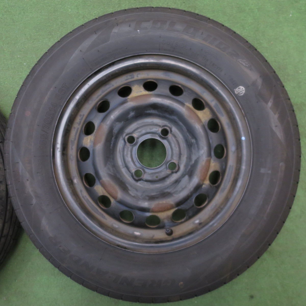 バリ溝！25年！8.5分★185/70R14 グリンランダー COLO HO2 スチール ホイール 14インチ PCD100/4H★6032410NJノ