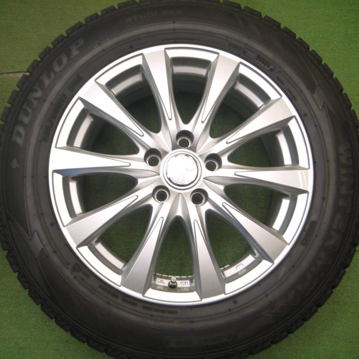 バリ溝！21年！キレイ！9.5分★スタッドレス 225/60R17 ダンロップ ウインターマックス WM02 JOKER ジョーカー 17インチ PCD114.3/5H★5022804Hス