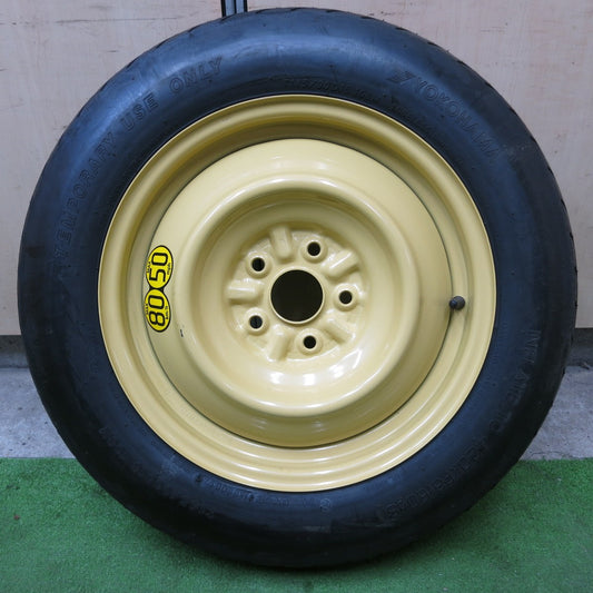 未使用！1本★スペア 145/90D16 ヨコハマ INFLATE TO 420kPa(60pSi) TEMPORARY USE ONLY スチール ホイール 16インチ PCD114.3/5H★5082304ナノ
