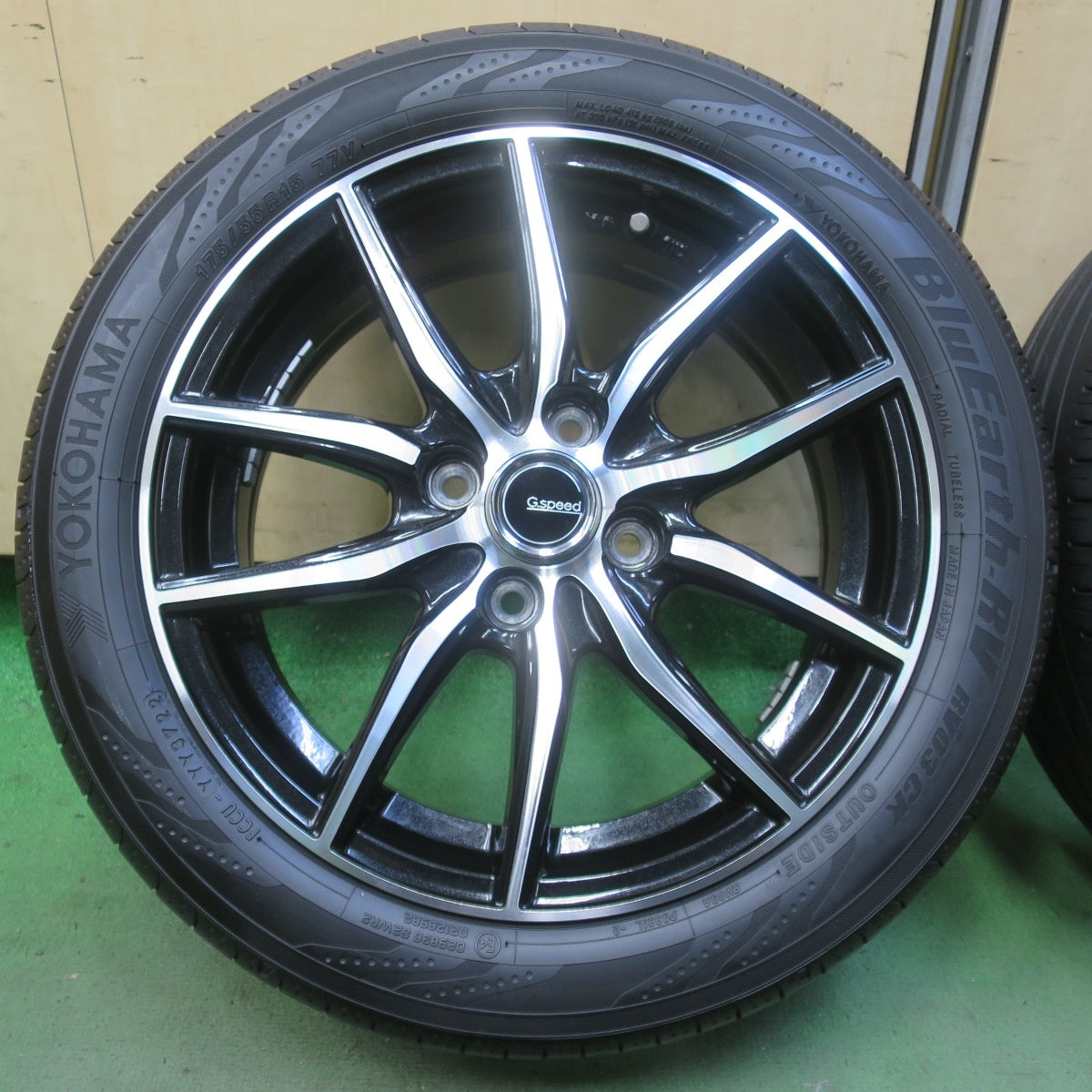 キレイ！22年◎175/55R15 ヨコハマ BluEarth-RV RV03 CK G.speed Gスピード ブルーアース 15インチ PCD100/4H◎6091107イノ
