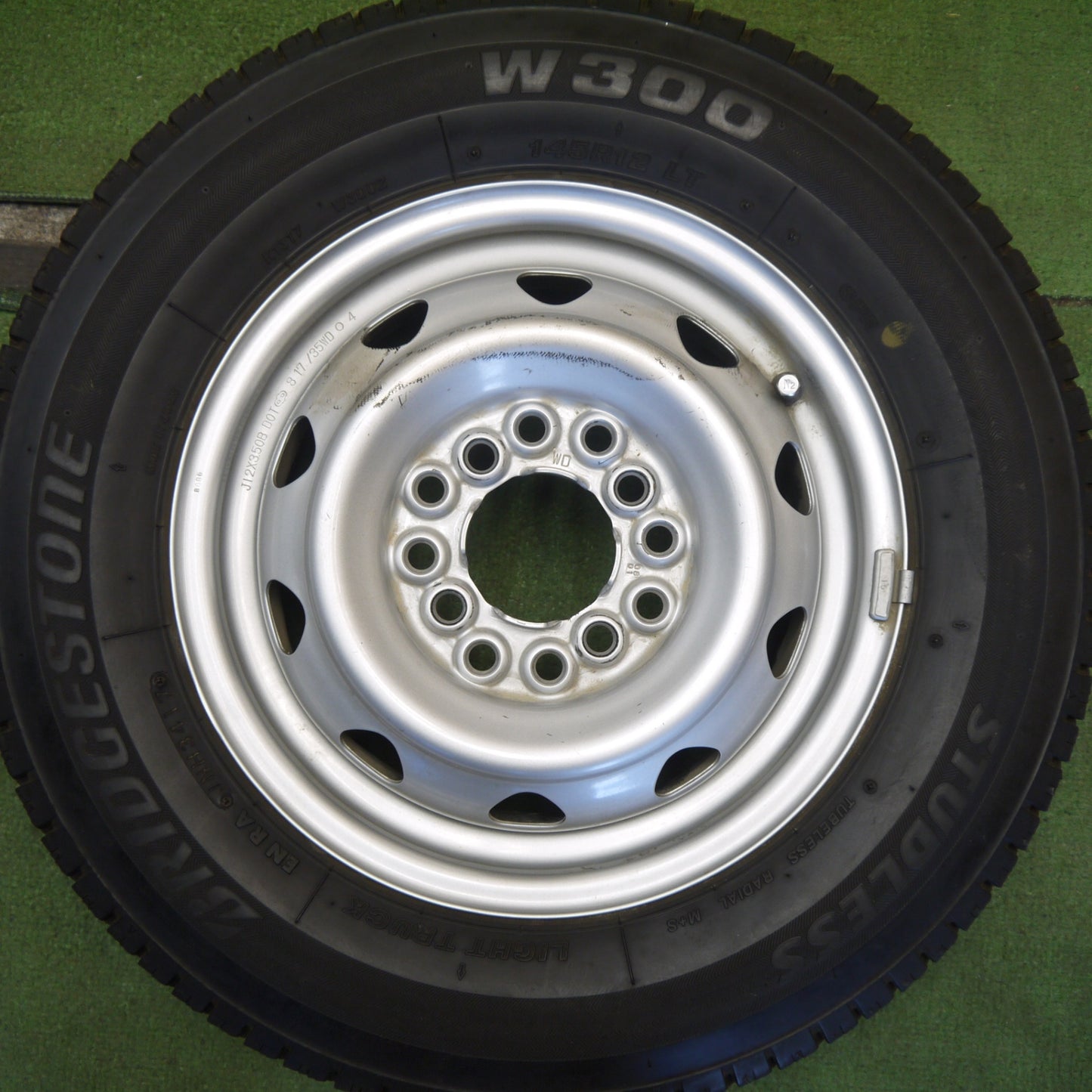 4本価格◎スタッドレス 145R12 6PR ブリヂストン W300 スチール ホイール 12インチ PCD100 110 114.3/4H マルチ◎6072908Hス