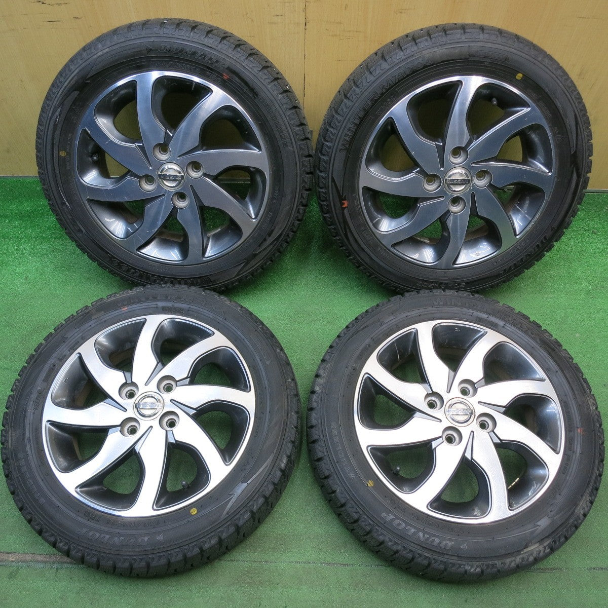 バリ溝！23年！9.5分★日産 ML21S ルークス 純正 155/65R14 スタッドレス ダンロップ ウインターマックス WM02 14インチ PCD100/4H★6050509HAス