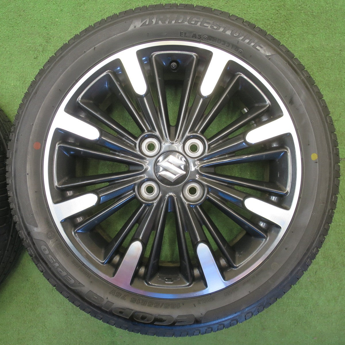 ほぼ未使用！キレイ★スズキ MK53S スペーシア カスタム 純正 165/55R15 ブリヂストン エコピア EP150 15インチ PCD100/4H★6051001NJノ