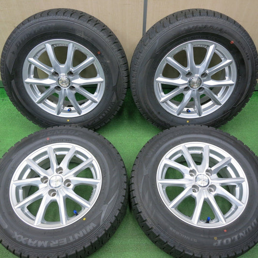バリ溝！9.5分★スタッドレス 185/70R14 ダンロップ ウインターマックス WM02 EURO SPEED SPIDER MANARAY SPORT 14インチ PCD100/4H★4122905NJス