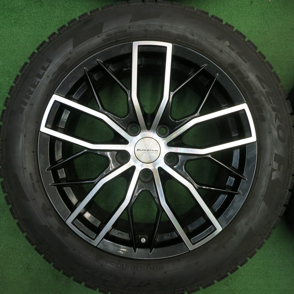 バリ溝！9.5分★BMW MINI 等 EUROBAHN SPORTECHNIC 225/55R17 スタッドレス ピレリ アイスゼロ R ユーロバーン スポーツテクニック PCD112/5H★5052003TNス
