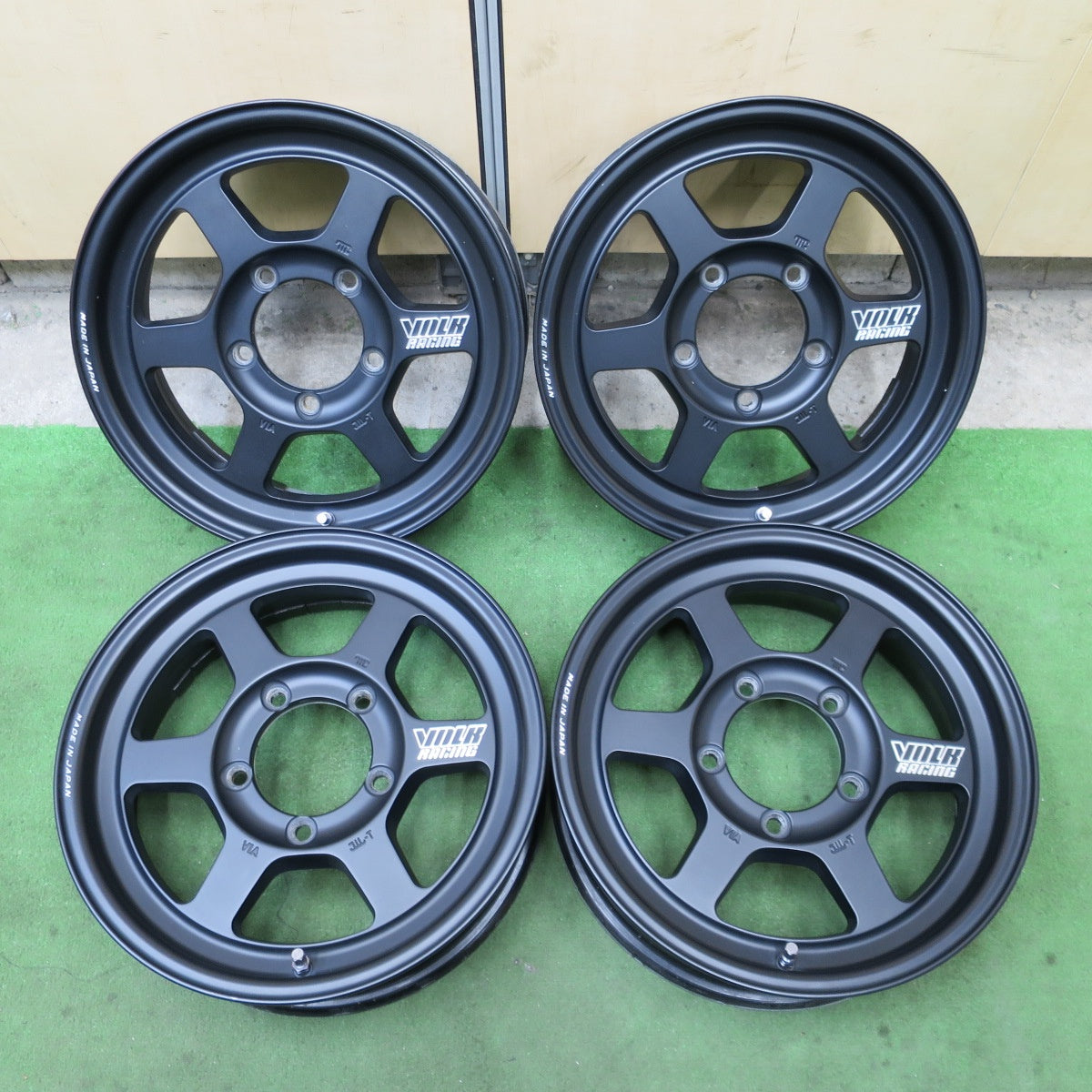 希少！キレイ★RAYS TE37X PM VOLK RACING マットブラック 16インチ ホイール レイズ ボルク レーシング 16×5.5JJ PCD139.7/5H★6031802NGホ