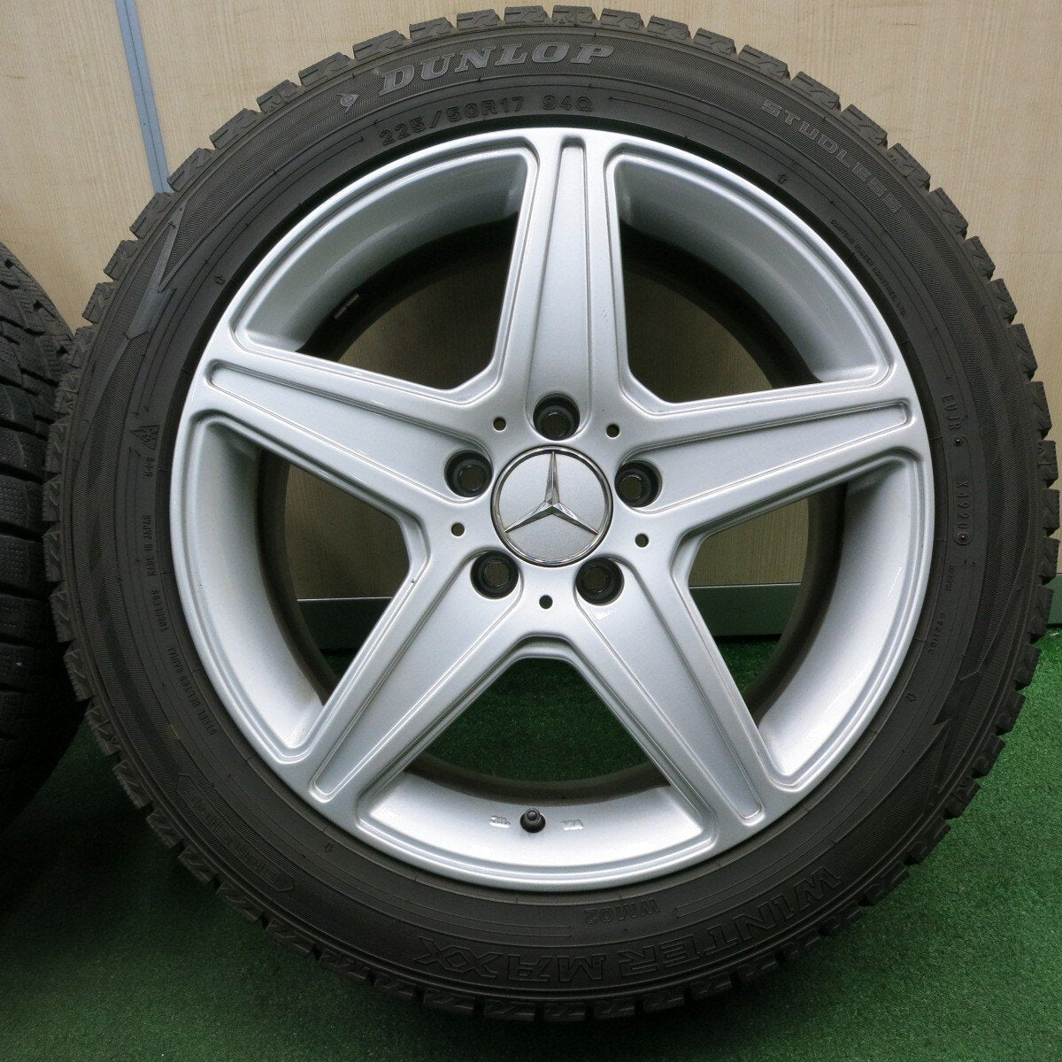 キレイ！20年★ベンツ 等 AGA 225/50R17 スタッドレス ダンロップ ウインターマックス WM02 17インチ PCD112/5H★4033002NJス