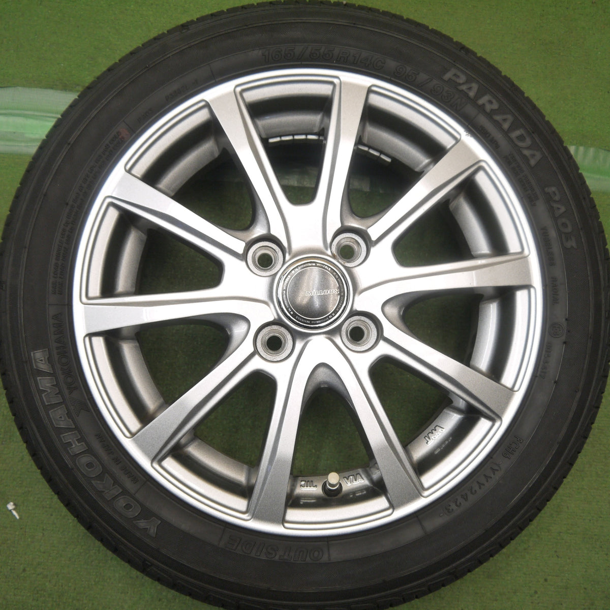 バリ溝！23年！9.5分◎165/55R14 95/93N ヨコハマ PARADA PA03 MiLLOUS VX ミルアス 14インチ 軽サイズ 軽トラック 軽バン 等 PCD100/4H◎6092801Hノ
