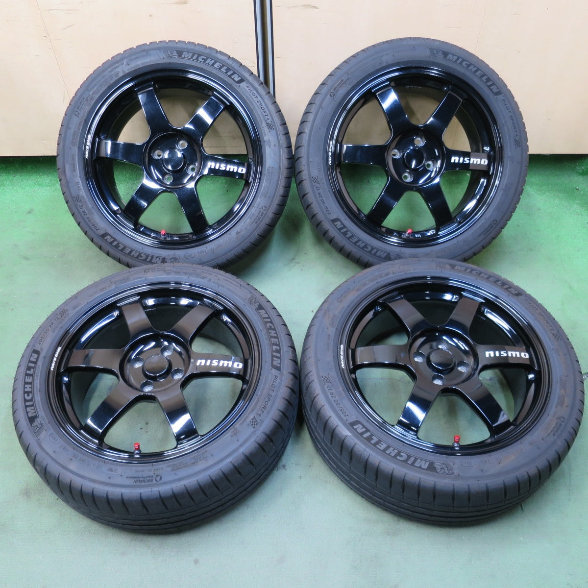 バリ溝！25年！9.5分◎RAYS NISMO GT4S 205/50R17 ミシュラン パイロットスポーツ4 レイズ ニスモ 17インチ PCD100/4H◎6100502NGノ